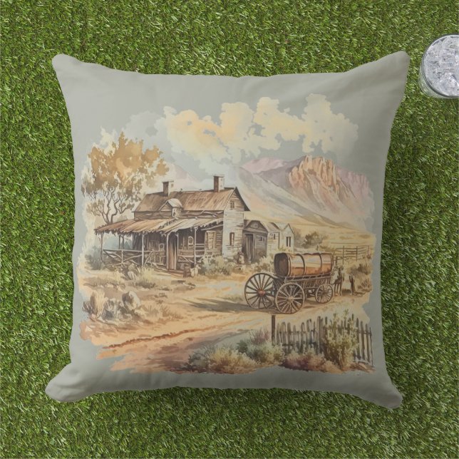 Frontier Barn Tetons  Cushion (Grass)