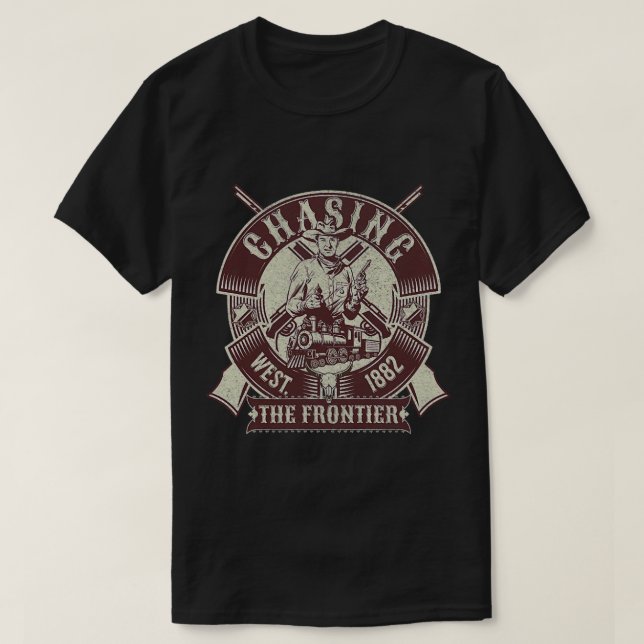 Frontier Chasing the Frontier Westward Cowboy Long T-Shirt (Design Front)