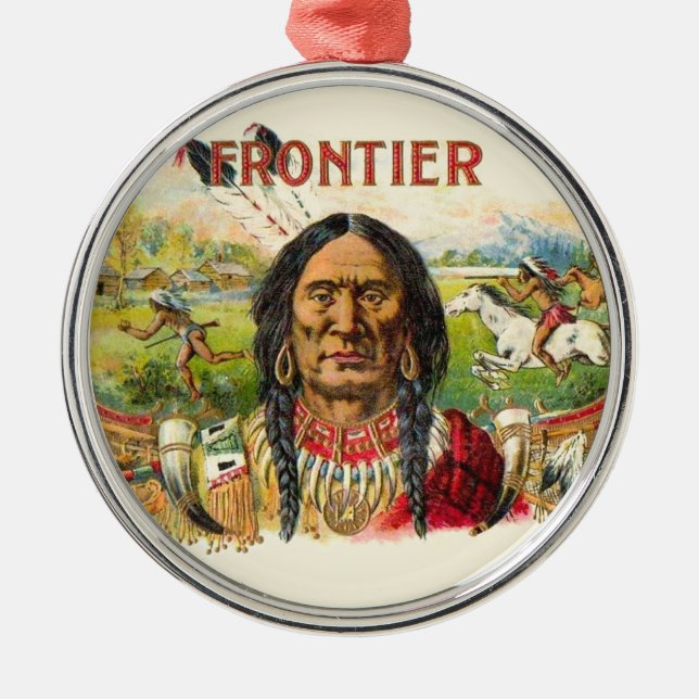 Frontier Cigar Advertising Metal Tree Decoration (Front)