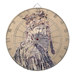 Frontier Man Pen and Ink Portrait Dartboard