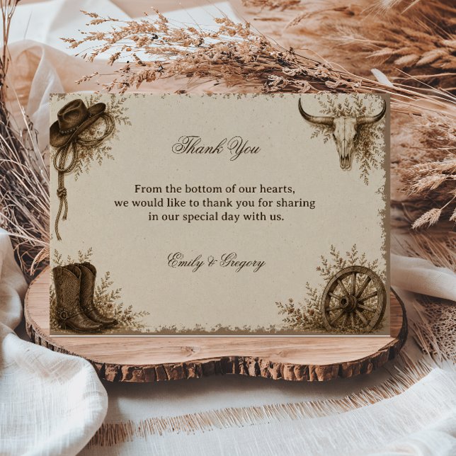 Frontier Prairie  Rustic Thank You Card (Creator Uploaded)