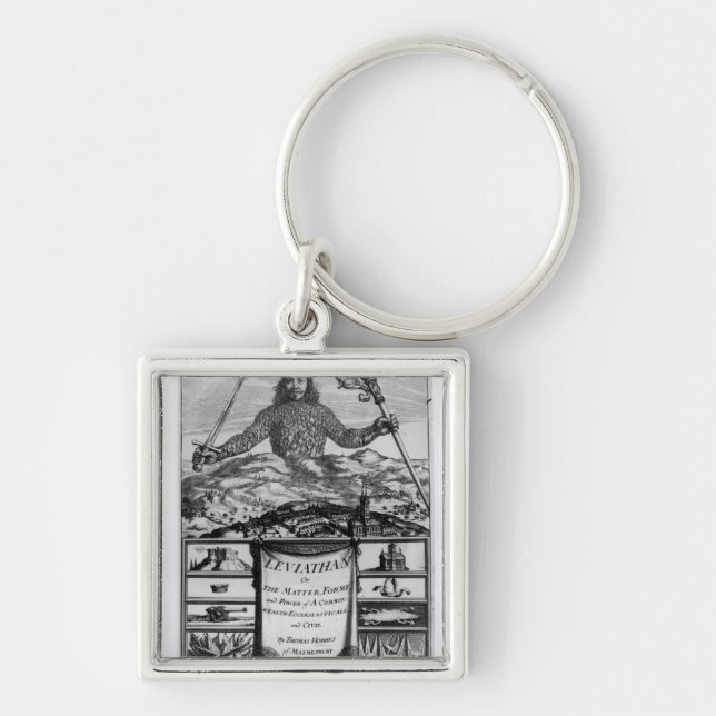 Frontispiece by Thomas Hobbes  of Malmesbury Key Ring (Front)