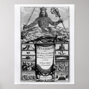 Frontispiece by Thomas Hobbes of Malmesbury Poster
