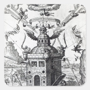 Frontispiece 'Collegium Fama Fraternitatis' Square Sticker