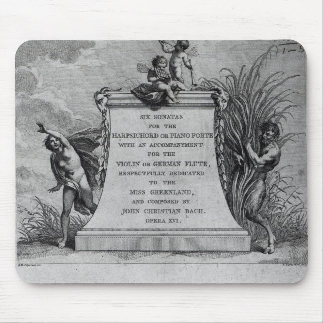 Frontispiece for six sonatas by John Mouse Mat (Front)