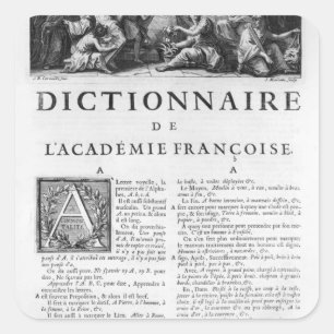 Frontispiece for the French Academy dictionary Square Sticker
