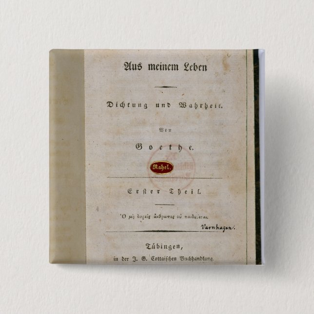 Frontispiece from 'Out of my Life 15 Cm Square Badge (Front)