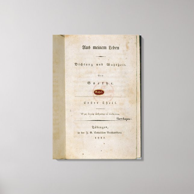 Frontispiece from 'Out of my Life Canvas Print (Front)