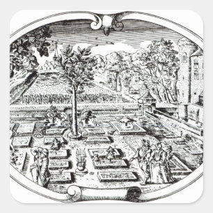 Frontispiece, from 'The Herball', by John Gerard ( Square Sticker