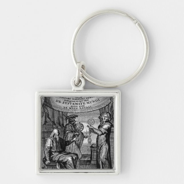 Frontispiece of 'Dialogus De Systemate Mundi' Key Ring (Front)