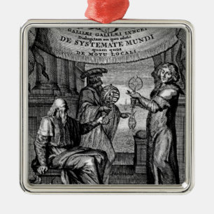 Frontispiece of 'Dialogus De Systemate Mundi' Metal Tree Decoration