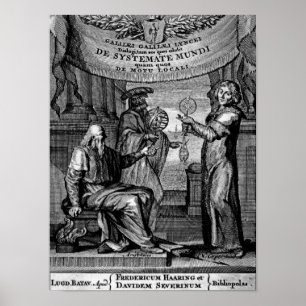 Frontispiece of 'Dialogus De Systemate Mundi' Poster