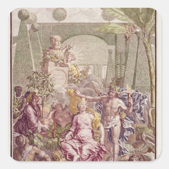 Frontispiece of 'Hortus Cliffortianus' by Carl Square Sticker (Front)
