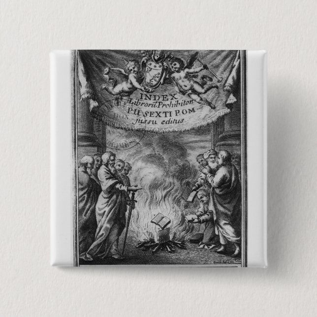 Frontispiece of 'Index Librorum Prohibitorum' 15 Cm Square Badge (Front)