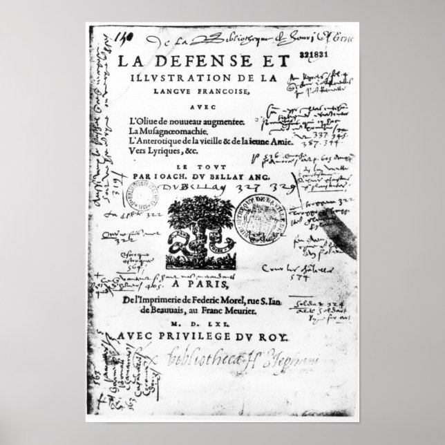 Frontispiece of 'La Defence et Illustration Poster (Front)