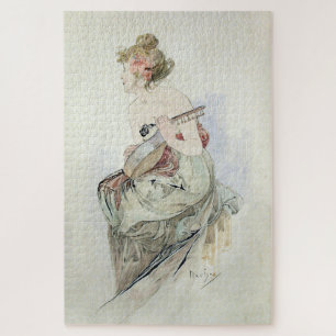 Frontispiece of Le Pater by Alphonse Mucha Jigsaw Puzzle