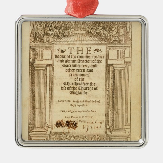 Frontispiece of 'The Book of Common Prayer' Metal Tree Decoration (Front)