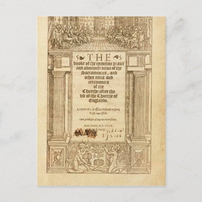 Frontispiece of 'The Book of Common Prayer' Postcard (Front)