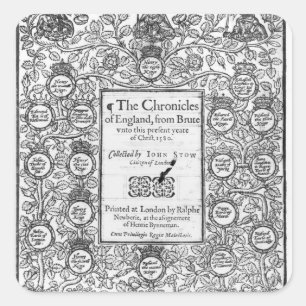 Frontispiece of 'The Chronicles of England' Square Sticker
