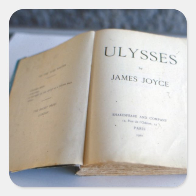 Frontispiece of 'Ulysses' by James Joyce Square Sticker (Front)