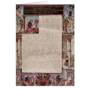 Frontispiece to Book I showing a page of text