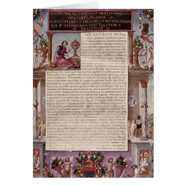 Frontispiece to Book I showing a page of text (Front)