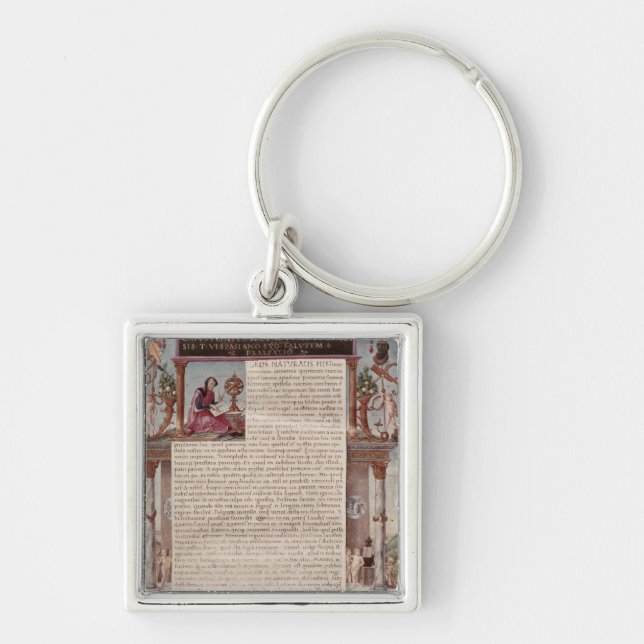 Frontispiece to Book I showing a page of text Key Ring (Front)