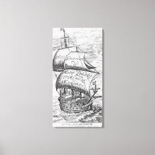 Frontispiece to 'De mari libero', by Hugo Grotius Canvas Print