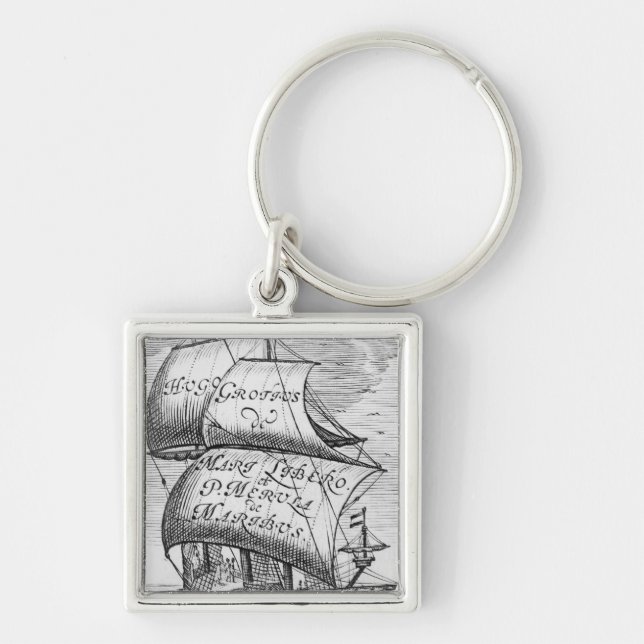 Frontispiece to 'De mari libero', by Hugo Grotius Key Ring (Front)