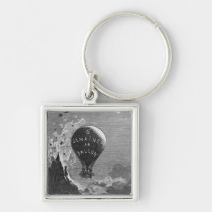 Frontispiece to 'Five Weeks in a Balloon' Key Ring
