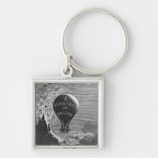 Frontispiece to 'Five Weeks in a Balloon' Key Ring (Front)