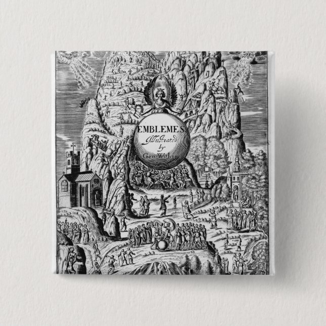 Frontispiece to George Wither's 'Emblems', 1635 15 Cm Square Badge (Front)