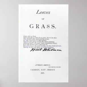 Frontispiece to 'Leaves of Grass' Poster