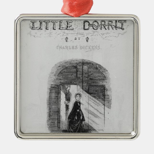 Frontispiece to 'Little Dorrit' by Charles Metal Tree Decoration (Front)