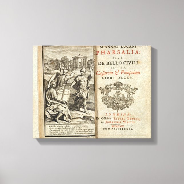 Frontispiece to 'Pharsalia' Canvas Print (Front)