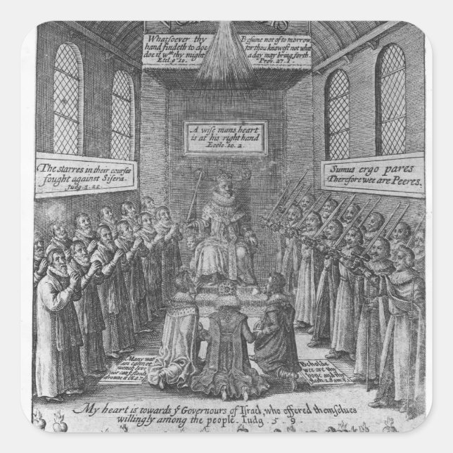 Frontispiece to 'Vox Regis' by Thomas Scott Square Sticker (Front)