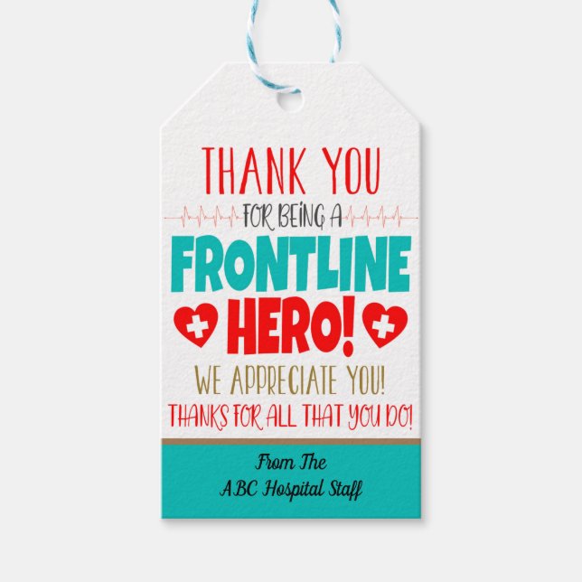 Frontline healthcare hero gift tag (Front)