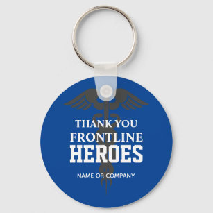Frontline Heroes Blue Thank You Personalised Key Ring