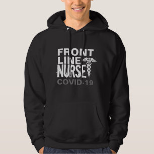 Frontline Nurse Covid 19 Medical Caduceus Black Hoodie