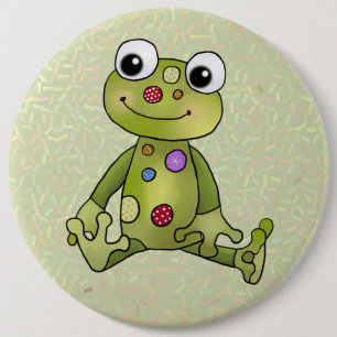 Frosch mit Punkten 6 Cm Round Badge