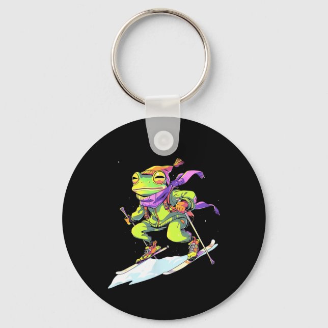 Frosch Skiing Skier Ski Winter Snow  Key Ring (Front)