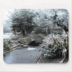 Frost and ice in a Somerset garden Mouse Mat