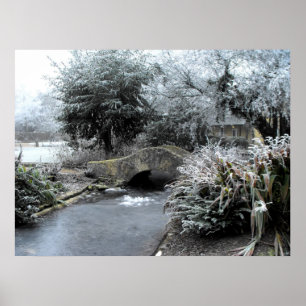Frost and ice in a Somerset garden Poster