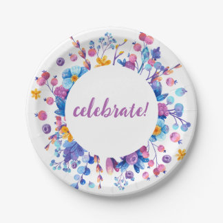 Frost Berry Winter Party Paper Plate