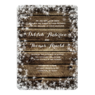 Frost Bite Barn Wood Winter Wedding Invitation Frost Bite Barn Wood Winter Wedding Invitation
