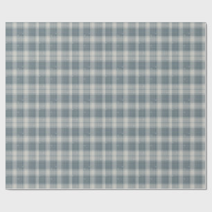 Frost Blue & Cream Snowflake Plaid Wrapping Paper