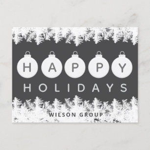 Frost Christmas balls corporate logo Holiday Postcard