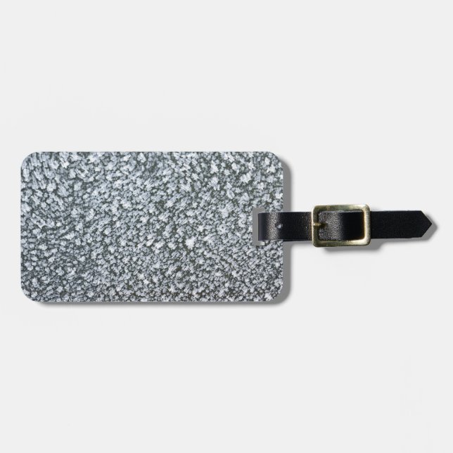 frost closeup on car window luggage tag (Front Horizontal)