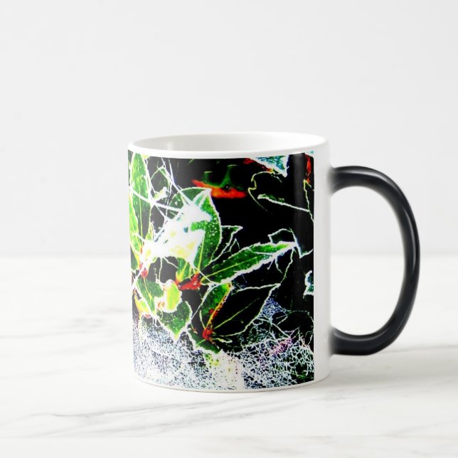 frost covered red berries and holly for christmas magic mug (Right)