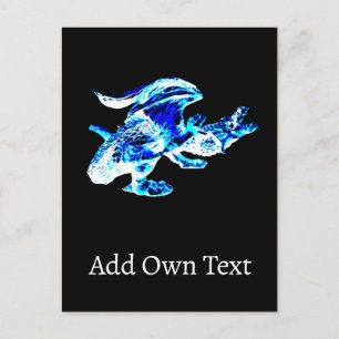 Frost Dragon Winter Fantasy Celestial Ice Creature Holiday Postcard
